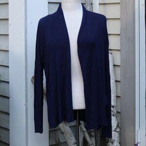 Cyrus Navy Blue Lightweight Viscose Open Cardigan Sz SMALL